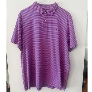 Vineyard Vines Men's XL Purple‎ Pink Striped Performance Polo Shirt